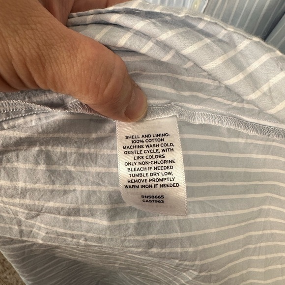 Carlson Blue Striped Dress with Ruffle Sleeves Women's Large - Picture 4 of 9